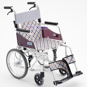 NT1218 รถเข็นผู้ป่วยพับได้รุ่นพกพาน้ำหนักเบา รับประกัน 3 ปี  Wheelchair MIKI MOCC-43JL(DX)