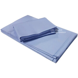 ชุดผ้าปูเตียงคนไข้ ไม่รัดมุม + ปลอกหมอน สีฟ้า