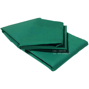 ชุดผ้าปูเตียงผู้ป่วยไม่รัดมุม + ปลอกหมอน สีเขียวเข้ม