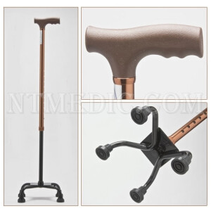 NT2417 ขายไม้เท้า 4 ขา แคบ สีทอง