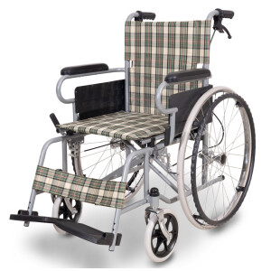 NT12113 รถเข็นผู้ป่วยพับได้มีเบรคมือเบาะผ้า ราคาถูกมาก