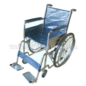 NT12124 รถเข็นผู้ป่วยสแตนเลสพับได้ เบาะหนัง H