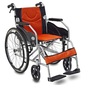 รถเข็นผู้ป่วยพับได้ราคาถูก ล้อใหญ่ น้ำหนักเบา เบาะผ้า 863LA