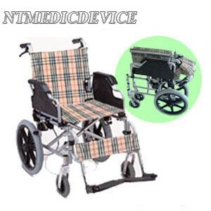 NT1208 รถเข็นผู้ป่วยพกพาเดินทางน้ำหนักเบามีเบรคมือพับได้